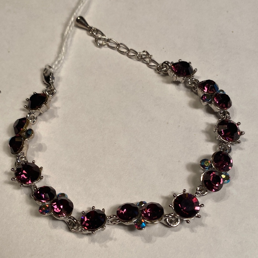 Amethyst-Tone Crystal Tennis Bracelet - Women Jewelry